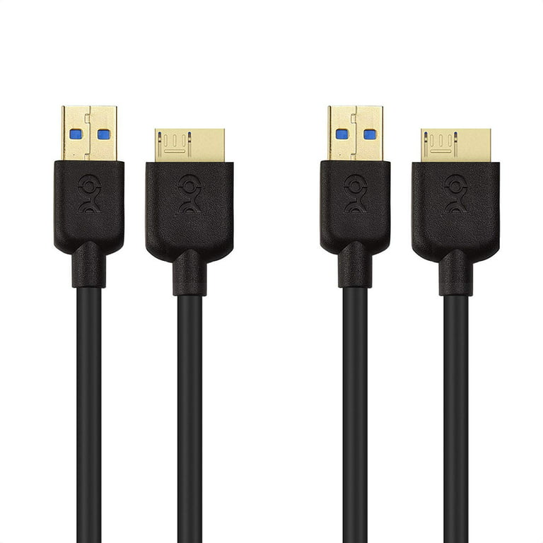 civilisation mineral Recept Cable Matters 2-Pack Micro USB 3.0 Cable (Micro USB 3 Cable A to Micro B)  in Black 6 Feet - Walmart.com