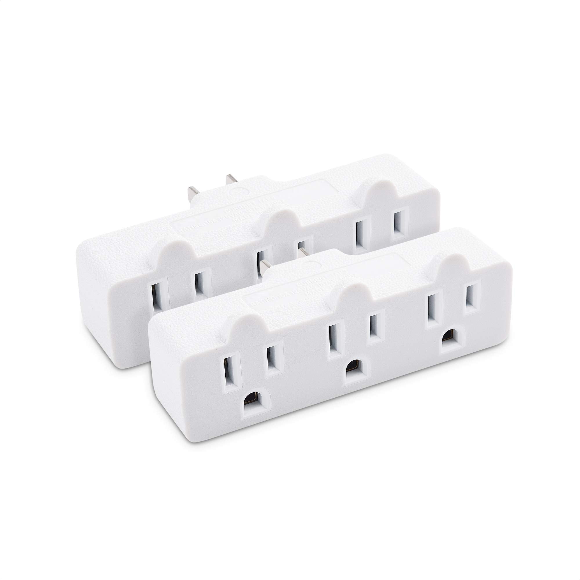 Cable Matters 2-Pack Spaced 3 Outlet Grounded Outlet Extender Wall Tap