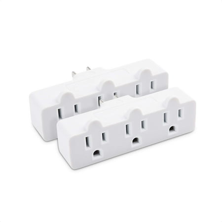 Cable Matters 2-Pack Spaced 3 Outlet Grounded Outlet Extender Wall Tap