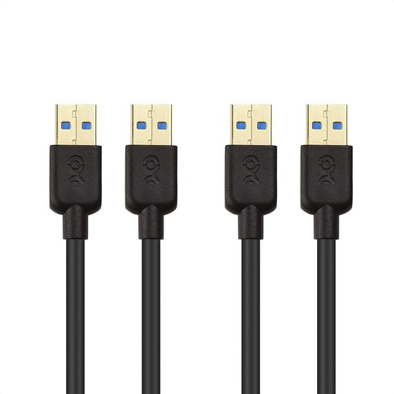 Cable Matters 2-Pack USB 3.0 Cable (USB to USB Cable Male to Male) in Black 3 Feet - Available 3FT - 15FT in Length