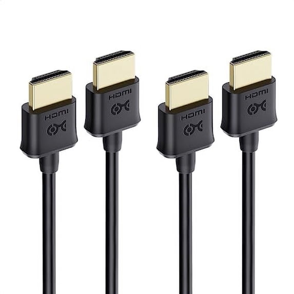 Cable Matters 2-Pack Ultra Thin HDMI Cable 10 ft Support 4K@60Hz Ultra Slim HDMI Cable 4K Rated with Ethernet HDR Support for PS5 Xbox Series X/S RTX4090/3090 RX 7900/7800 Apple TV and More