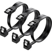 Cable Matters 3-Pack 90 Degree Right Angle SATA III 6.0 Gbps SATA Cable (SATA 3 Cable) Black, 18 Inches