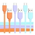 thumbnail image 1 of Cable Matters 3-Pack Extreme Flexible Short USB A to USB C Cable 1ft in Orange Blue Purple Support Apple CarPlay Android Auto USB to USB C Charging Cable for iPhone 15/15 Pro/15 Pro Max Galaxy S23, 1 of 7