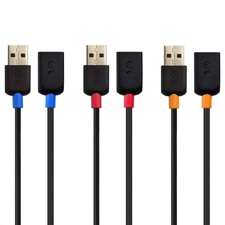 Cable Matters 3-Pack USB to USB Extension Cable (Male to Female USB Extender Cable) - 6 ft