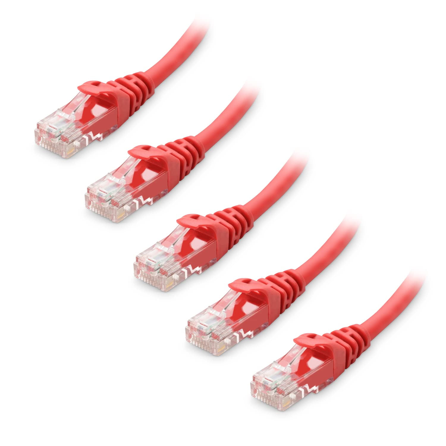 Cable Matters - Patch cable - RJ-45 (M) to RJ-45 (M) - 5 ft - 0.2 in - CAT 6 - snagless, stranded - red (pack of 5)