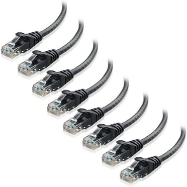 Cable Matters 8-Pack Snagless Short Cat5e Ethernet Cable (Cat5e Cable, Cat 5e Cable) in Black 3 ft