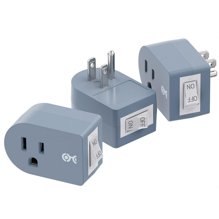 Cable Matters [ETL Listed] 3 Pack Grounded Outlet with ON Off 