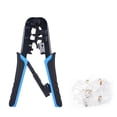 thumbnail image 1 of Cable Matters Modular RJ45 Crimp Tool (Ethernet Crimper) with Built-in Wire Cutter and Stripper - 10-Pack Cat6 RJ45 Connectors Included, 1 of 6