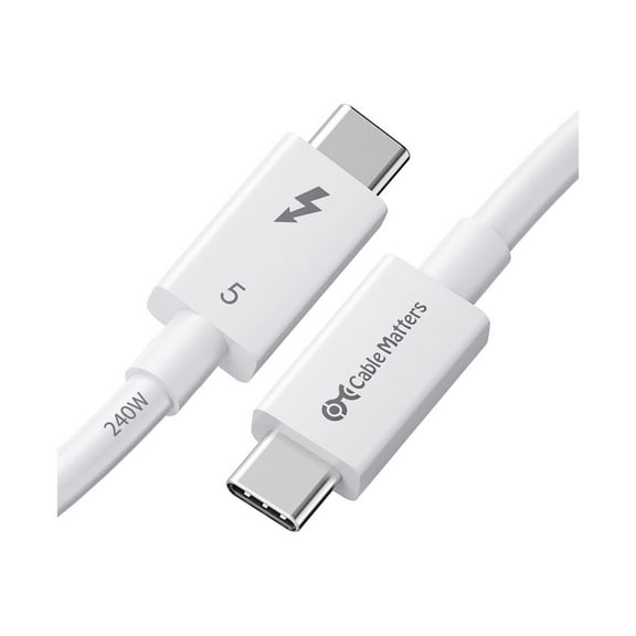 Cable Matters - Thunderbolt cable - 24 pin USB-C (M) to 24 pin USB-C (M) - Thunderbolt 5 - 3.3 ft - 8K60Hz support, 4K144Hz support, USB Power Delivery (240W), 4K540Hz support - white