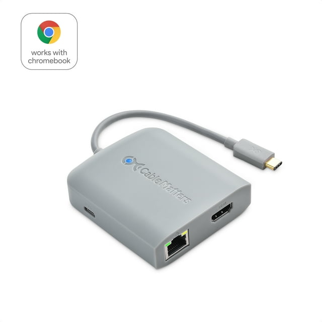 Cable Matters USB C Hub Multiport Adapter (WWCB Certified) with 4K HDMI, 2x USB 2.0, 480Mbps Ethernet, and 60W PD