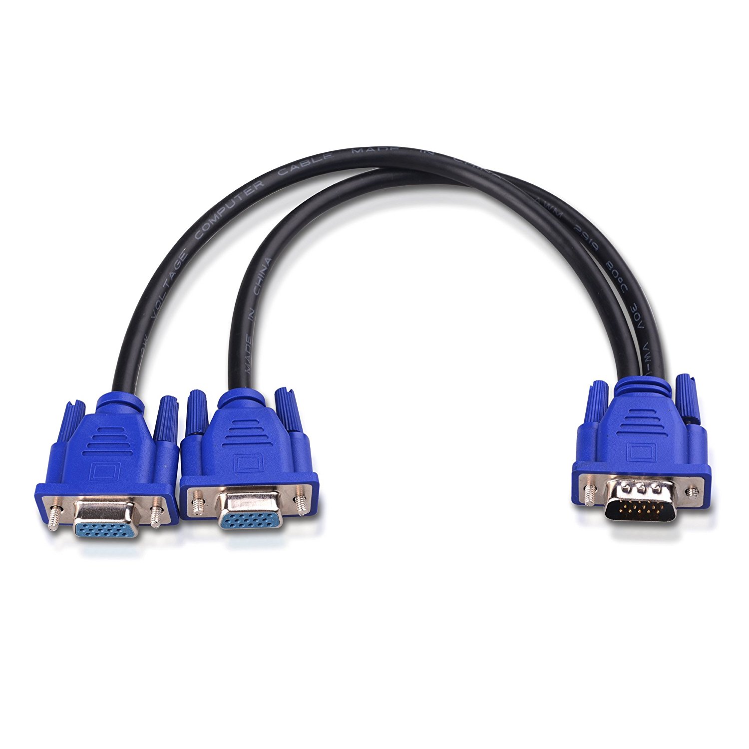 Cable Matters VGA Splitter Cable (VGA Y Splitter) for Screen Duplication - 1 Foot - image 1 of 5