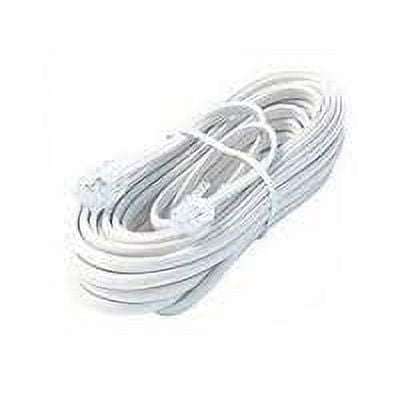 Cable N Wireless White 25 Feet Phone Line Cord Telephone Extension Cable RJ-11 Plug US Seller