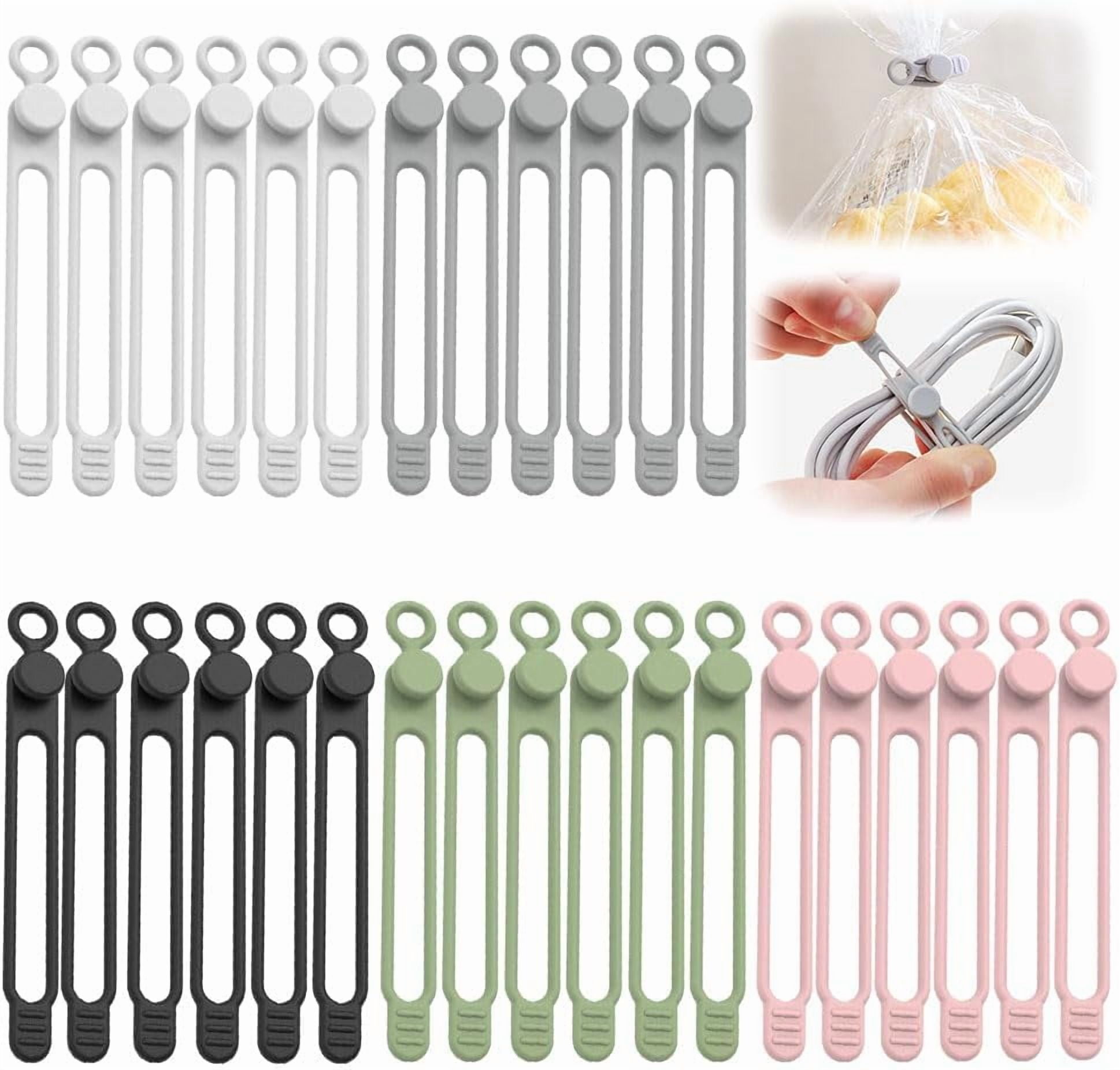 Cable Organizer, 2026 New Silicone Cable Organizers, Multipurpose Elastic Cord Bundling Straps, Portable Cable Management for Home Office (30)