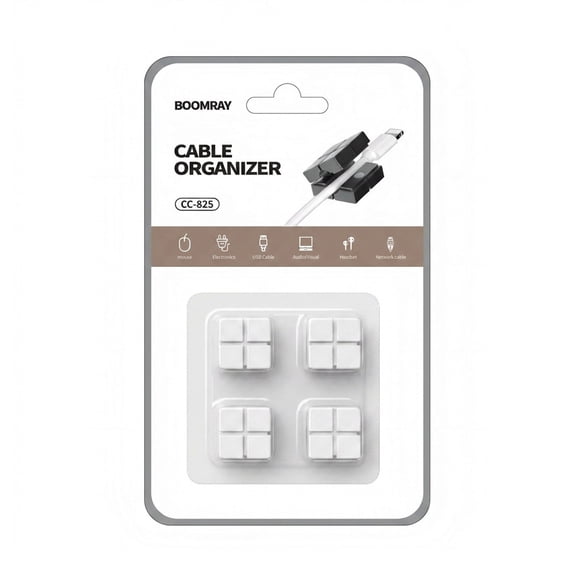 Cable Organizer 360 Rotating Acrylic Automatic Lock Desktop Bedside Wire Management Holder