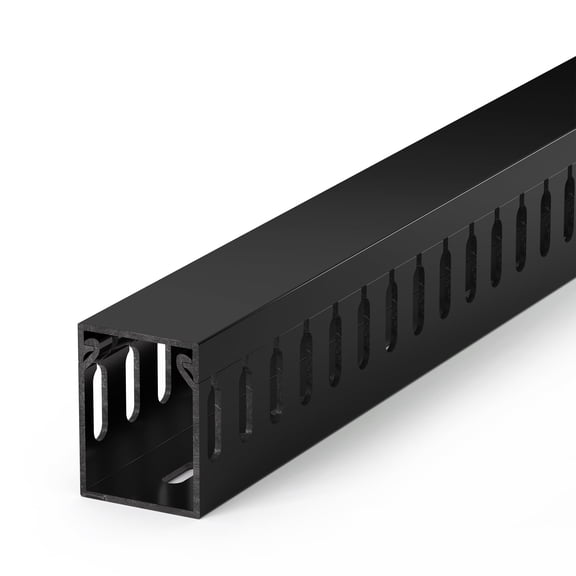 Cable Organizer Black 1.6in H × 1.2in W × 6ft L for Network, PC, TV and Server Rack Management