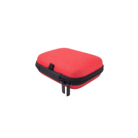 Cable Organizer Case Red Hard Shell Zipper Closure for Travel and Daily Tech Accessories