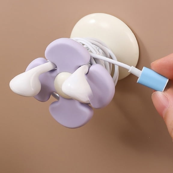 Cable Organizer Clip for Charging Cords, Desktop Wire Management Holder for Home Office, Multifunctional Phone Charger Support for Living Room Bedroom, Plastic Cable Tidy Clip for Wall Desk