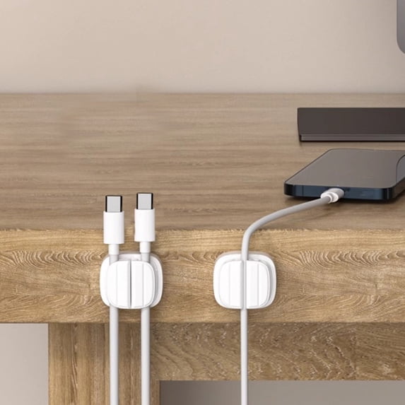 Cable Organizer Clip, Self-Adhesive Cord Holder for Desk, No Drilling Wire Management for Phone Charging and USB Cables, Wall and Car Interior Mount Accessory