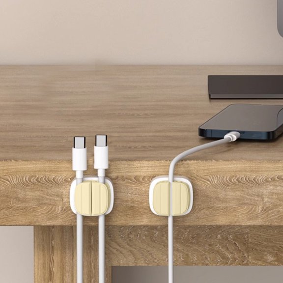 Cable Organizer Clip, Self-Adhesive Cord Holder for Desk, No Drilling Wire Management for Phone Charging and USB Cables, Wall and Car Interior Mount Accessory