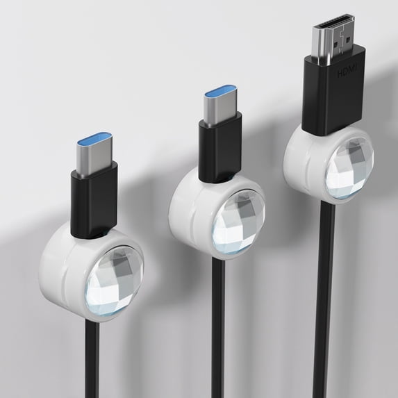 Cable Organizer Clips 3 Pack for Desk – Cord Holders for Charging Cables, USB Wires, Phone Charger Management – Small Desktop Cable Management Clips for Home Office