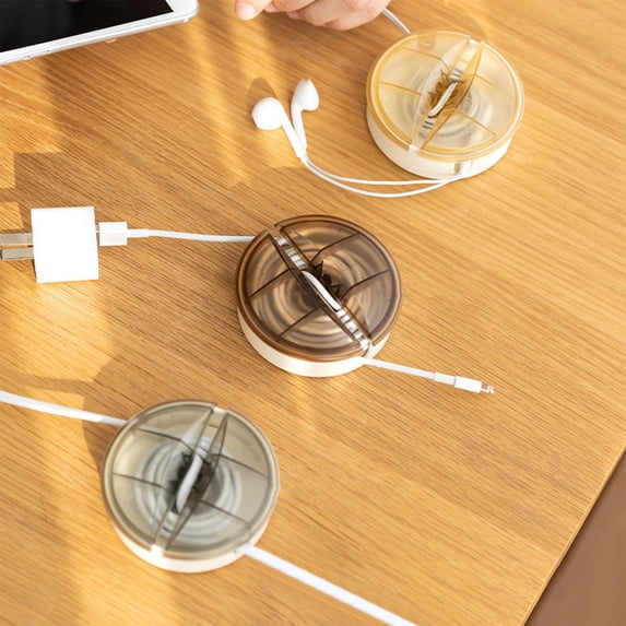 Cable Organizer - Cord Retractor & Travel Cable Management Box | Portable Charging Cable Holder for Home, Office, Travel | Cord Winder & Storage for Phone, Earbuds, Computer Wires