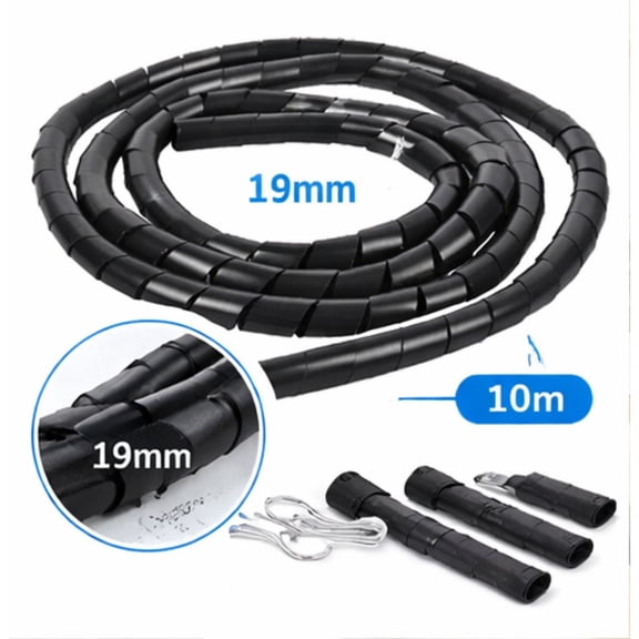 Cable Organizer Spiral Black 19mm 10m Techtools