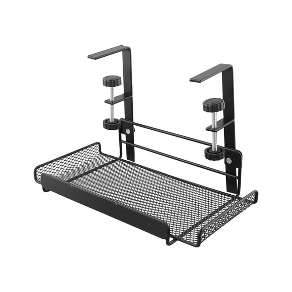 Cable Organizer Tray for Desk Use with Adjustable Shelf Height 4 5~8 5cm Supporting Various Cord Sizes (Black S)