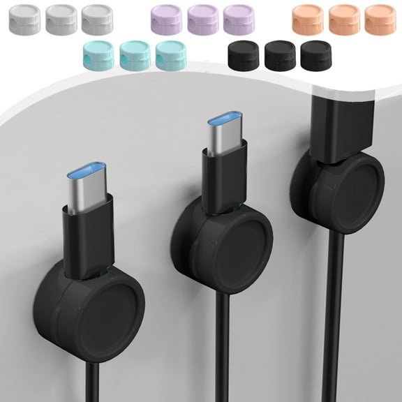 Cable Organizer under$5! kkbbma Magnetic Cable Organizer Set of 3, Desktop Cord Management Holder for Phone Charger Data Cables, Adhesive Cable Clips