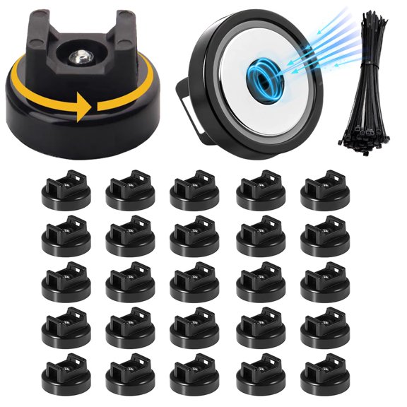 Cable Organizers Black-25pcs Diameter 22mm
