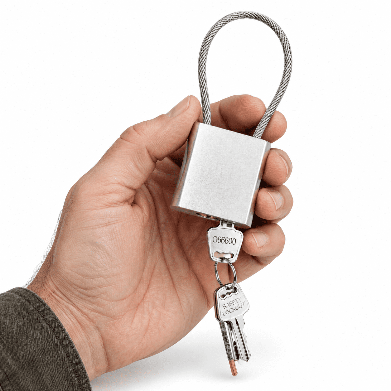 Cable Padlock With 3 Keys | L 1.15ft(0.35m) D 1/6in(4mm) Adjustable ...