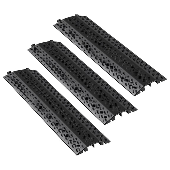 Cable Protector Ramp, 17-Inch Drop Over Design, 500 lb/Axle Load, For Demanding Indoor & Outdoor Use - 3 Pack