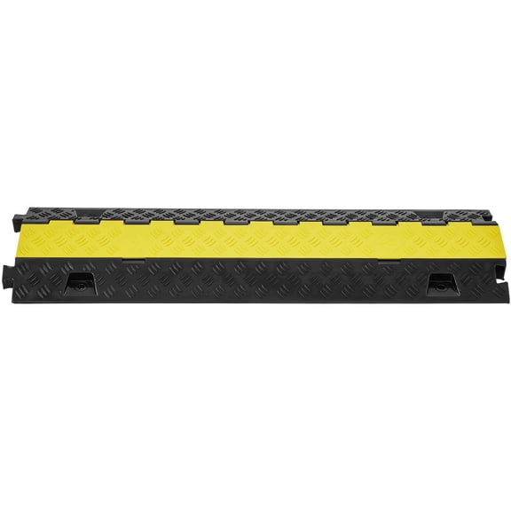 Cable Protector Ramp, 2 Channel, 22000 lbs/axle Capacity Heavy Duty TPU Wire Cord Cover Ramp Hose Protector Ramp Driveway, Traffic Speed Bump with TPR Flip-Open Top Cover, for Indoor & Outdoor
