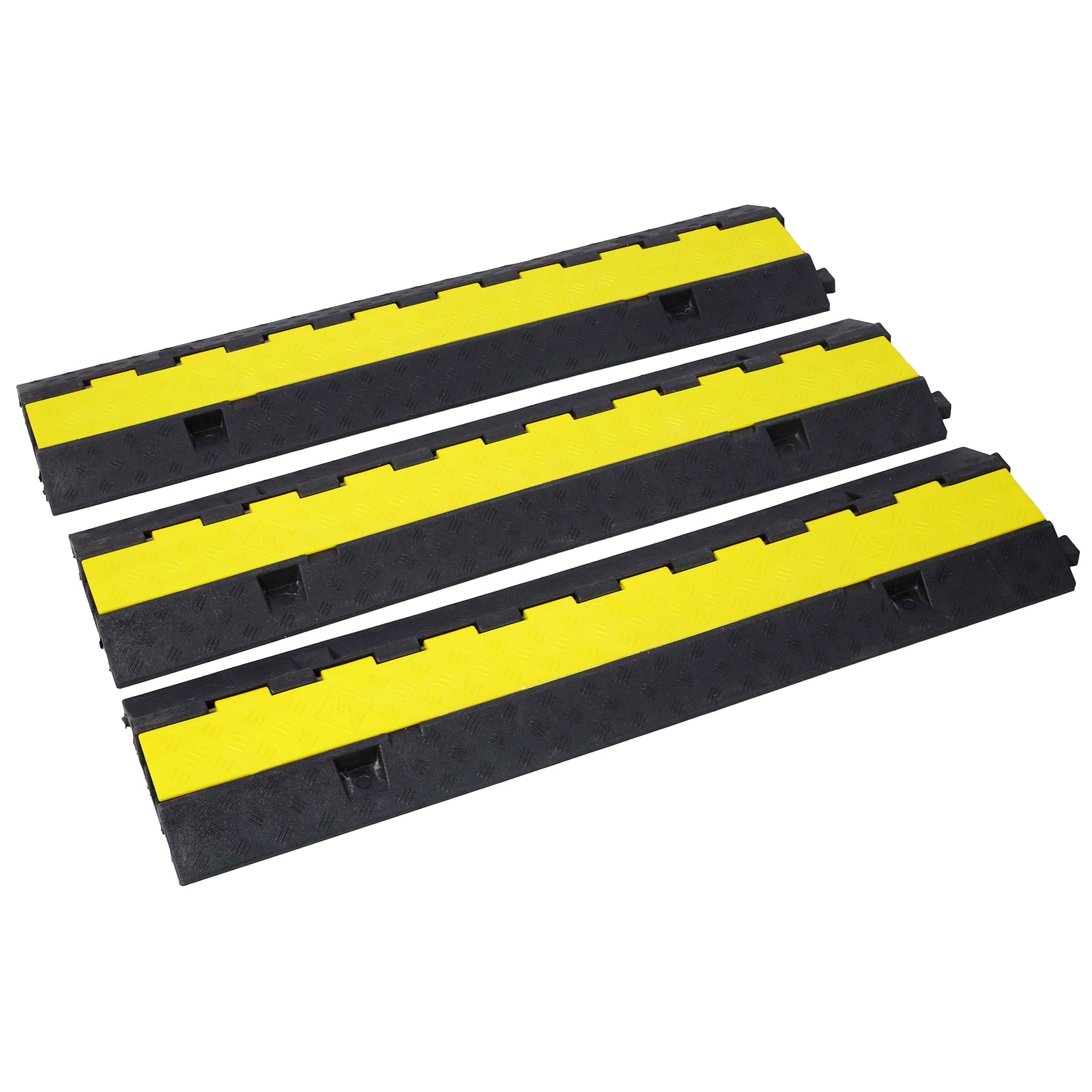 Cable Protector Ramp, 2 Channels Speed Bump Hump, Rubber Modular Speed ...