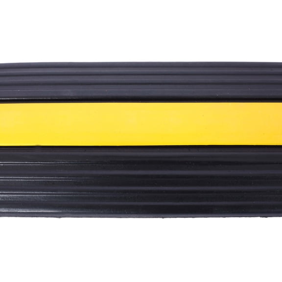 Cable Protector Ramp Rubber Speed Bumps 2 Pack of 1 Channel 6600Lbs Load Capacity with 12 Bolts Spike for Asphalt Concrete Gravel Driveway (1 Channel, 2 Pack),