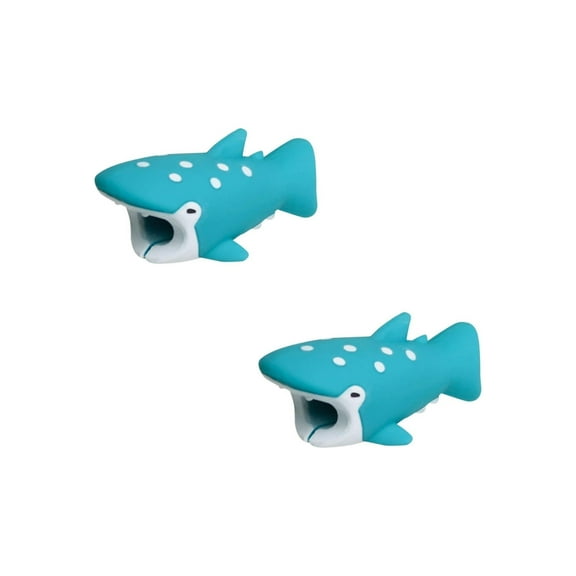 Cable Protectors Animal Biters For iPhone & Android  - 2pk Blue Whale