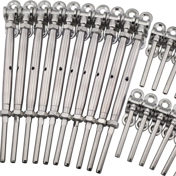 Cable Railing Hardware Kit, for 1/8" Cable Railing System of Wood Post, Adjustable Angle Swage Turnbuckle Tensioner 30 Pairs