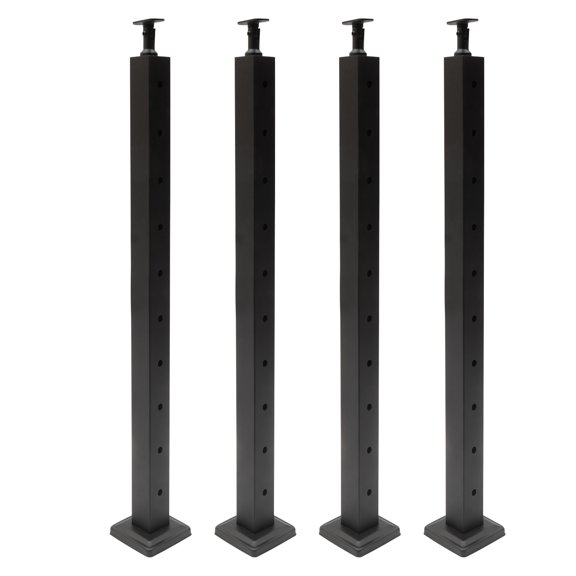 Cable Railing Post 30-drilled Stair Post 36"x2"x2" Adjustable Top Angle Line Post Top Mount Stainless Steel Black Finish Wood Concrete Level Deck