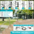 thumbnail image 1 of Cable Railing Post 36 Inch 36"x2"x2" Level Drilled Surface Mount Brushed T304 Stainless Steel Cable Railing System Kit Indoor Outdoor with Paper User Guide PS01 LH4S, 1 of 6