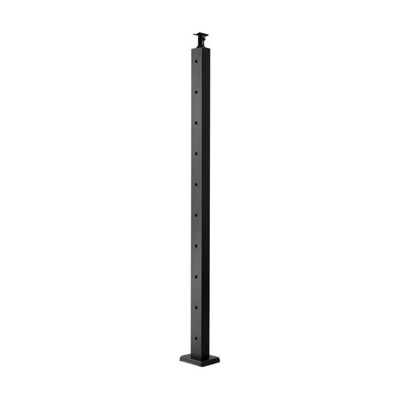 Cable Railing Post 36 Inch, Stainless Steel Deck Post with Holes, Black Horizontal Railing Kit, Pre-Drilled Railing Posts for Deck, Stair & Porch