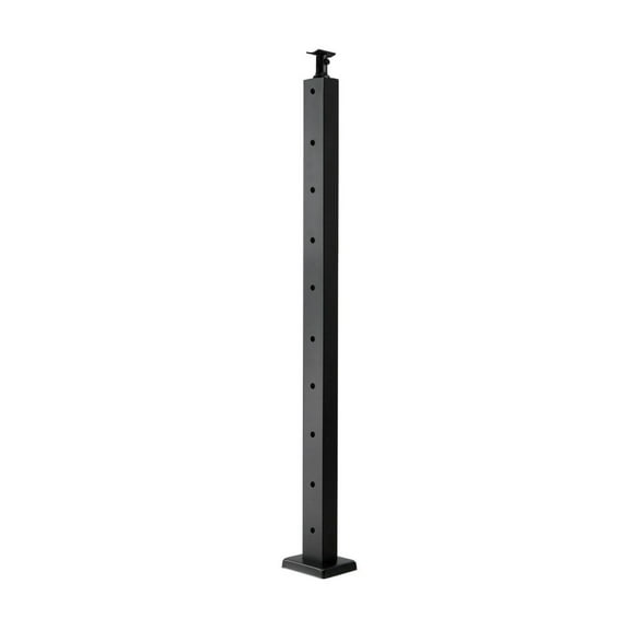 Cable Railing Post 36 Inch, Stainless Steel Stair Posts, Pre-Drilled Handrail Kit - Black, Deck & Stair Railing System