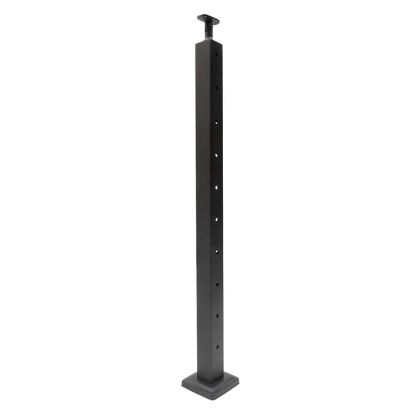 Cable Railing Post, 36" Square Corner Post L-drilled, Stainless Steel Finish Pre-Drilled Posts Top Mount for Wood Concrete Level Deck, Black
