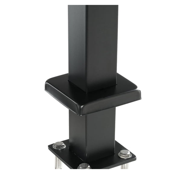 Cable Railing Post 42", 2"x2" Steel, SUS304 Stainless, Holeless Deck Post, Black - Stair Handrail Post Kit with Brackets