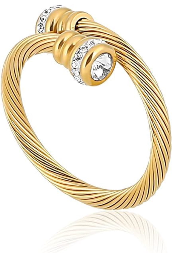 Cable Ring, a Cuff Pearl Ring Designed to Fit Finger Circumference Between 70mm-90mm