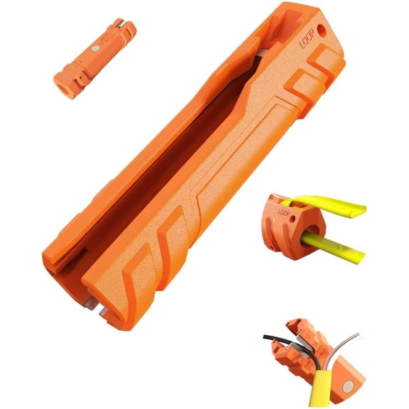 Cable Ripper, Multifunctional Cable Stripping Tool for 12-14 AWG, 12/2 and 14/2 NM Cable, Easily Cut and Strip Cable outer jacket, Portable Wire Ripper Tool with High Visibility and Magnetic Storage
