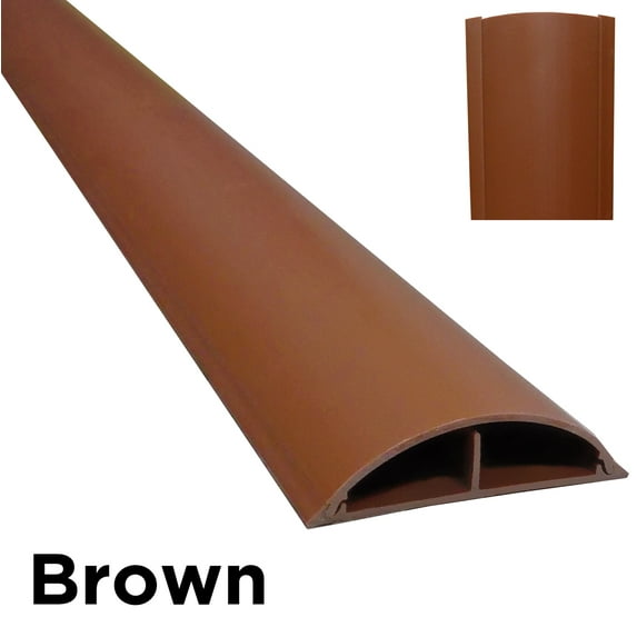 Cable Shield PVC Foor Cord Cover - Model: CSX-5 - Length: 59" - Color: Brown - 1 Piece