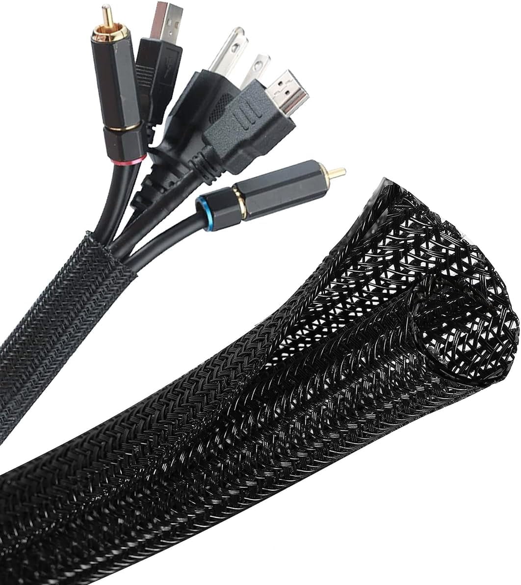 Cable Sleeve Easy Wrap,Cable Management Sleeve,Under Desk Cord ...