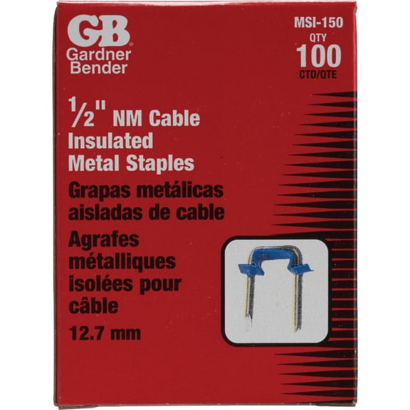 Gardner Bender Cable Staple 1/2 In Steel - Metal Cable Clips - Pack of 100
