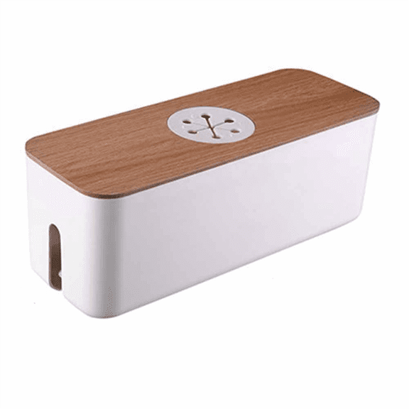 Cable Storage Box Desktop Charging Data Device Plug Socket Management White