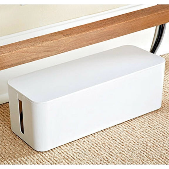 Cable Storage Box Power Socket Organizer - White