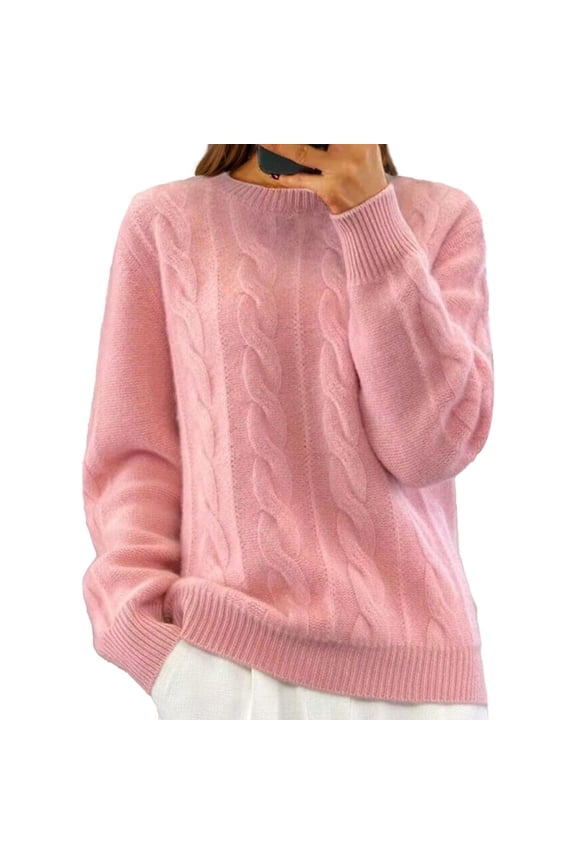 Cable Sweaters For Women Crewneck Lpng Sleeve Pullover Top